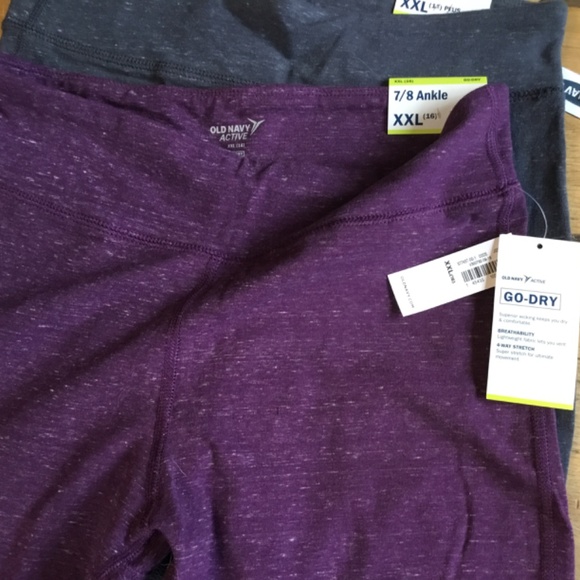 Plum Old Navy Active ankle mid-rise  leggings. NWT. Gray XXL 16 girls S womens - Picture 3 of 8